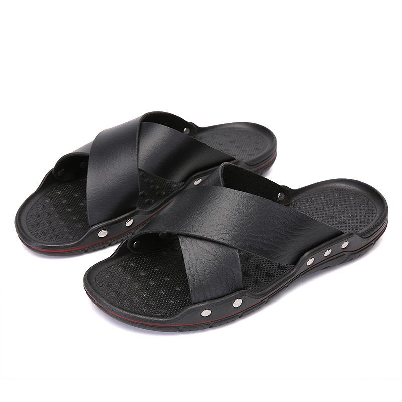 CROSS-STRAP SLIDES