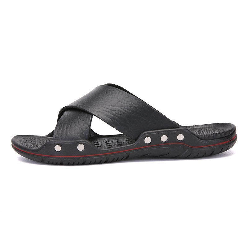CROSS-STRAP SLIDES