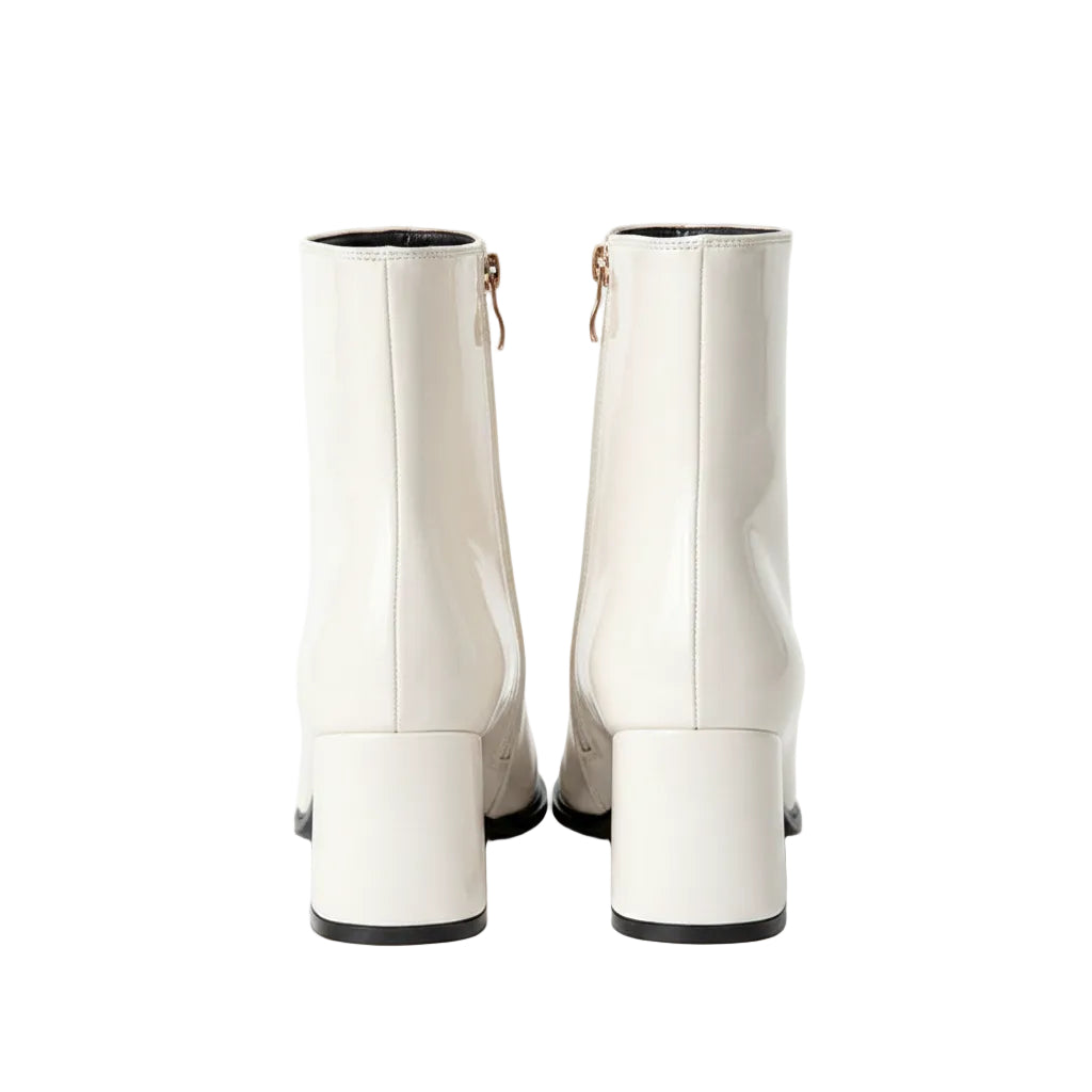 Women's Patent Square Toe Ankle Boots