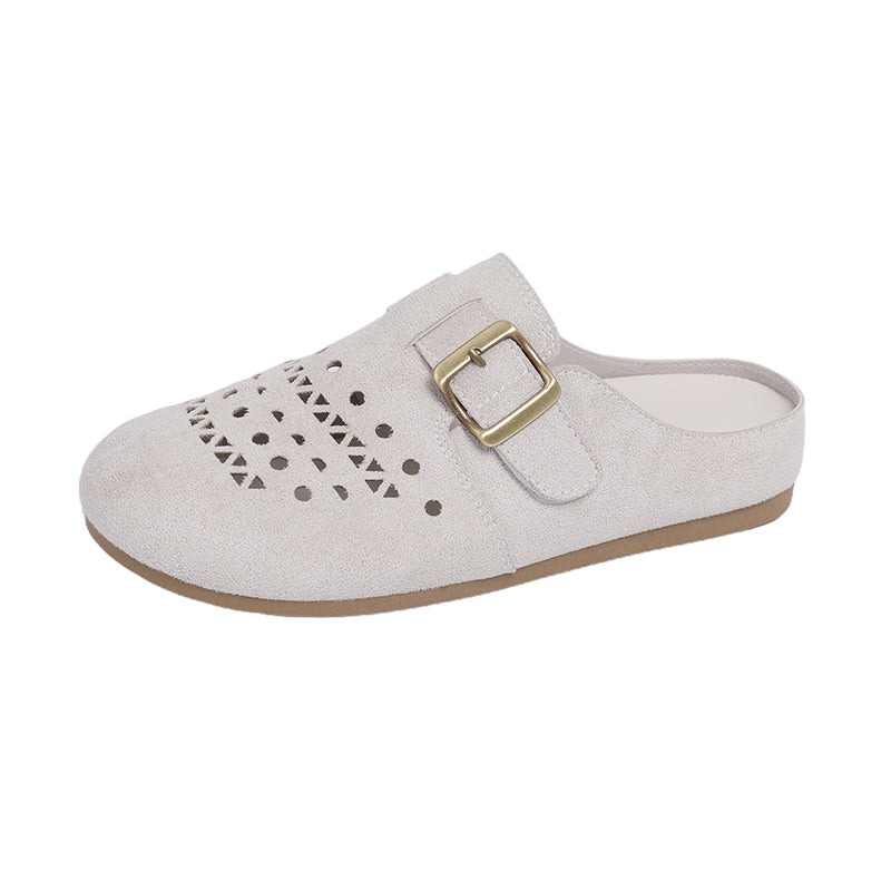 SUEDE LASER-CUT MULES