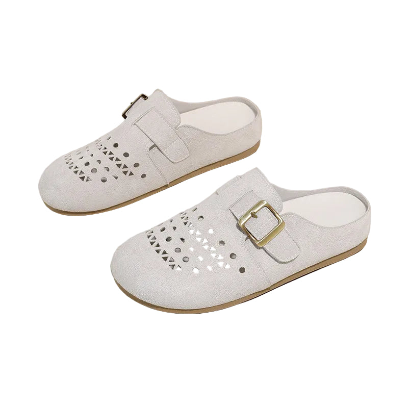 SUEDE LASER-CUT MULES