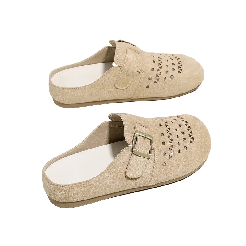 SUEDE LASER-CUT MULES
