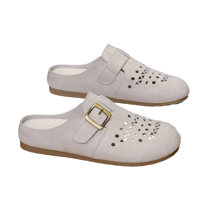 SUEDE LASER-CUT MULES