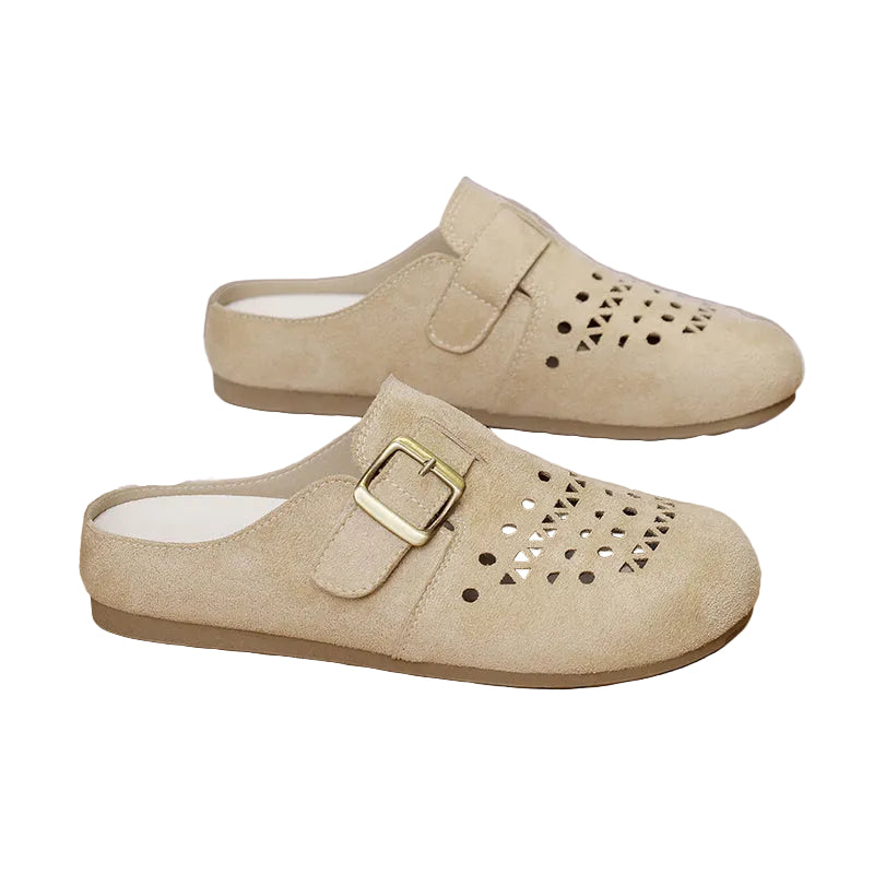 SUEDE LASER-CUT MULES