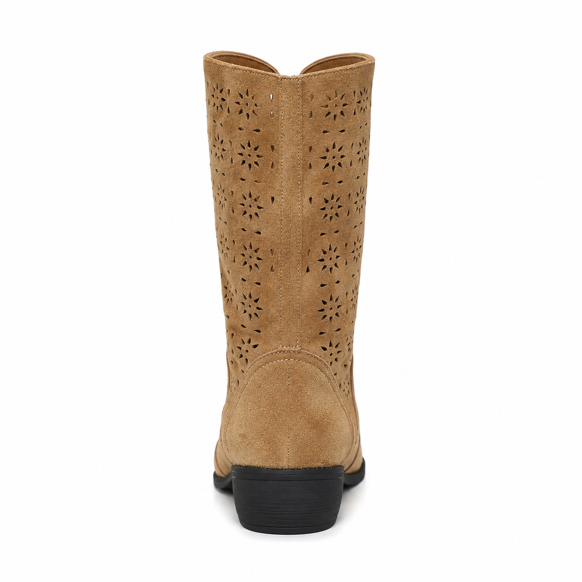 Women's Boho Laser Cut Mid-Calf Boots