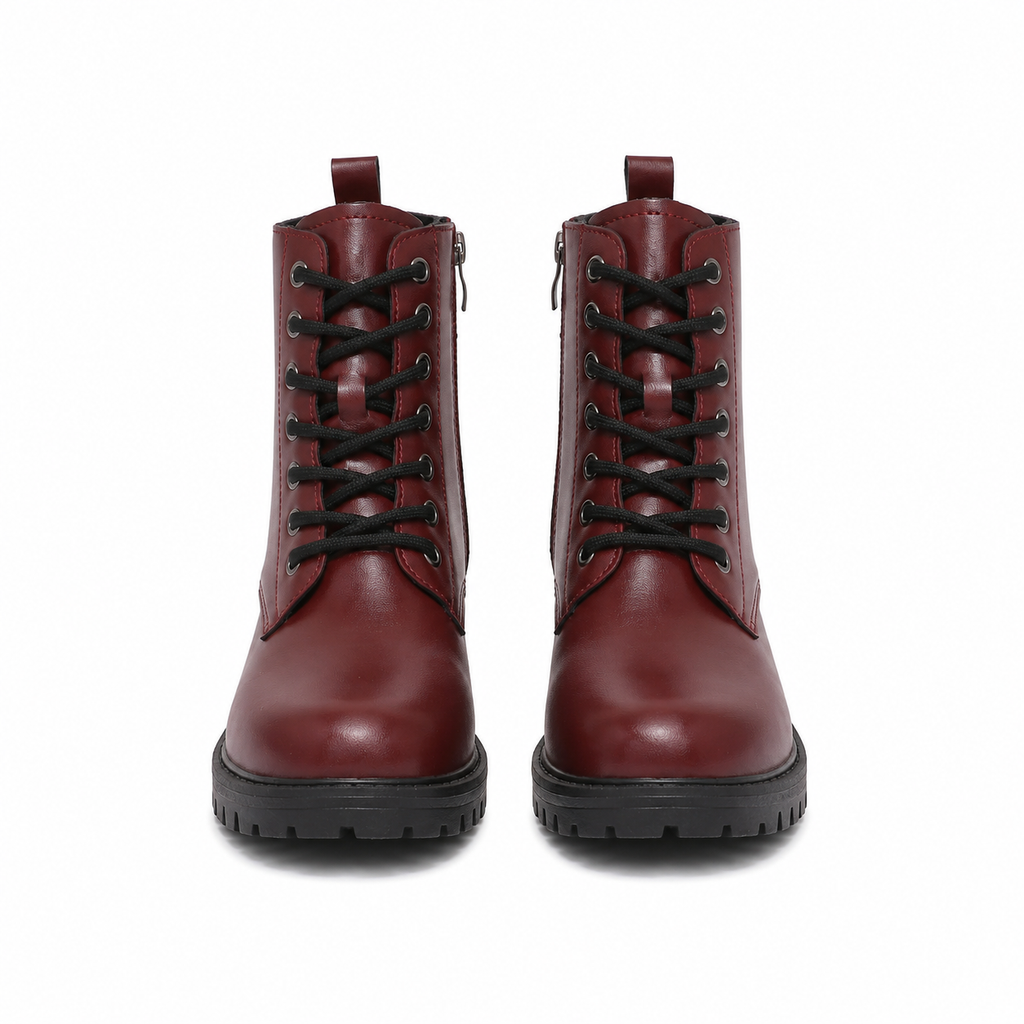 ROUND TOE COMBAT BOOTS
