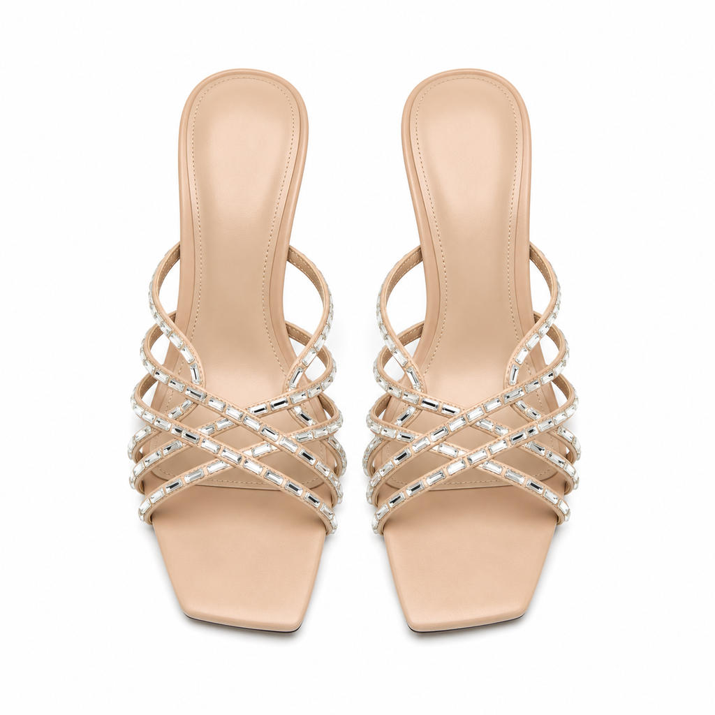 RHINESTONE CAGE HEELS