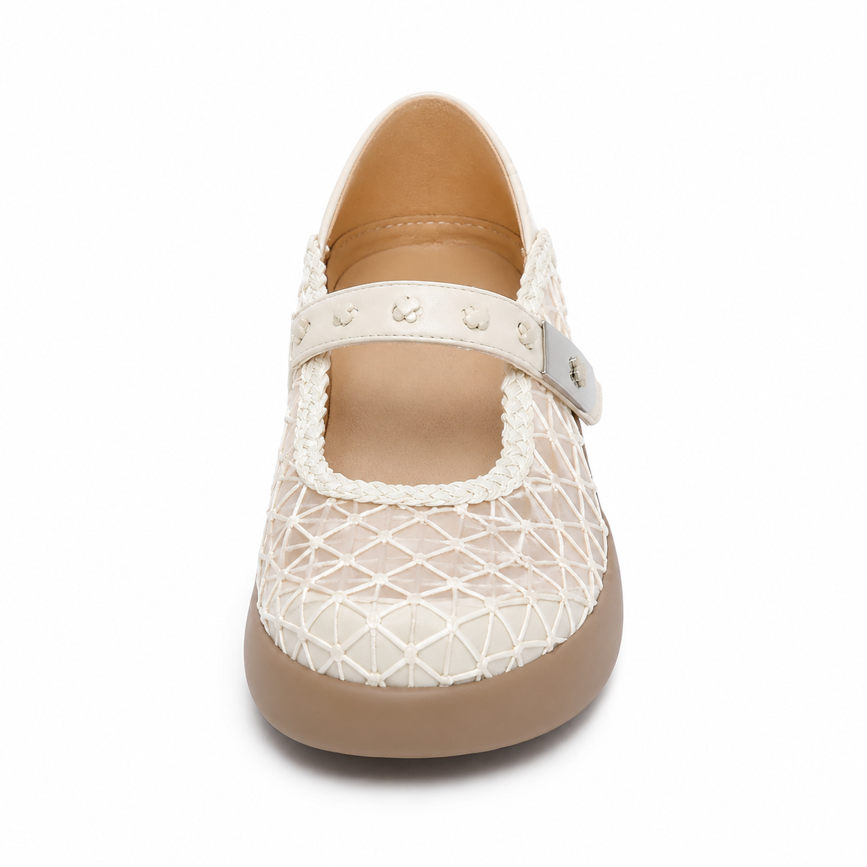 MESH PANELED MARY JANE SHOES