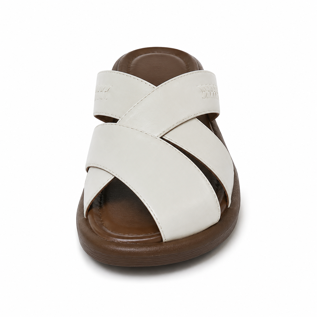 MINIMALIST CRISS CROSS PLATFORM SLIDES