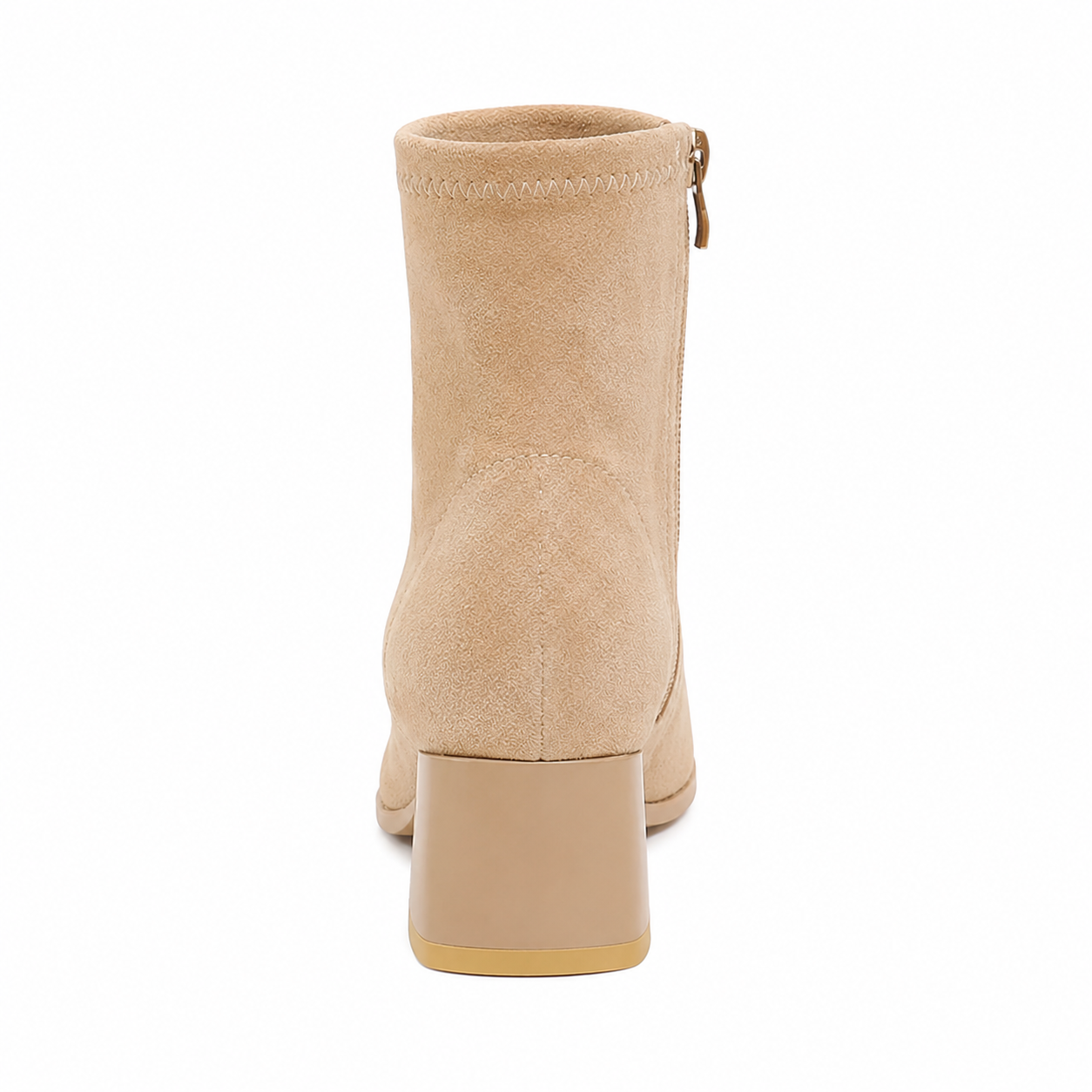 ROUND TOE BLOCK HEEL ANKLE BOOTS