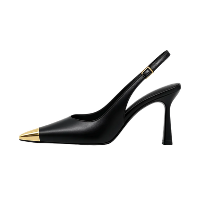 Women's Metal Cap Toe Slingback Heels