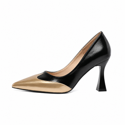 Women's Elegant Two Tone Pointed Toe Heels