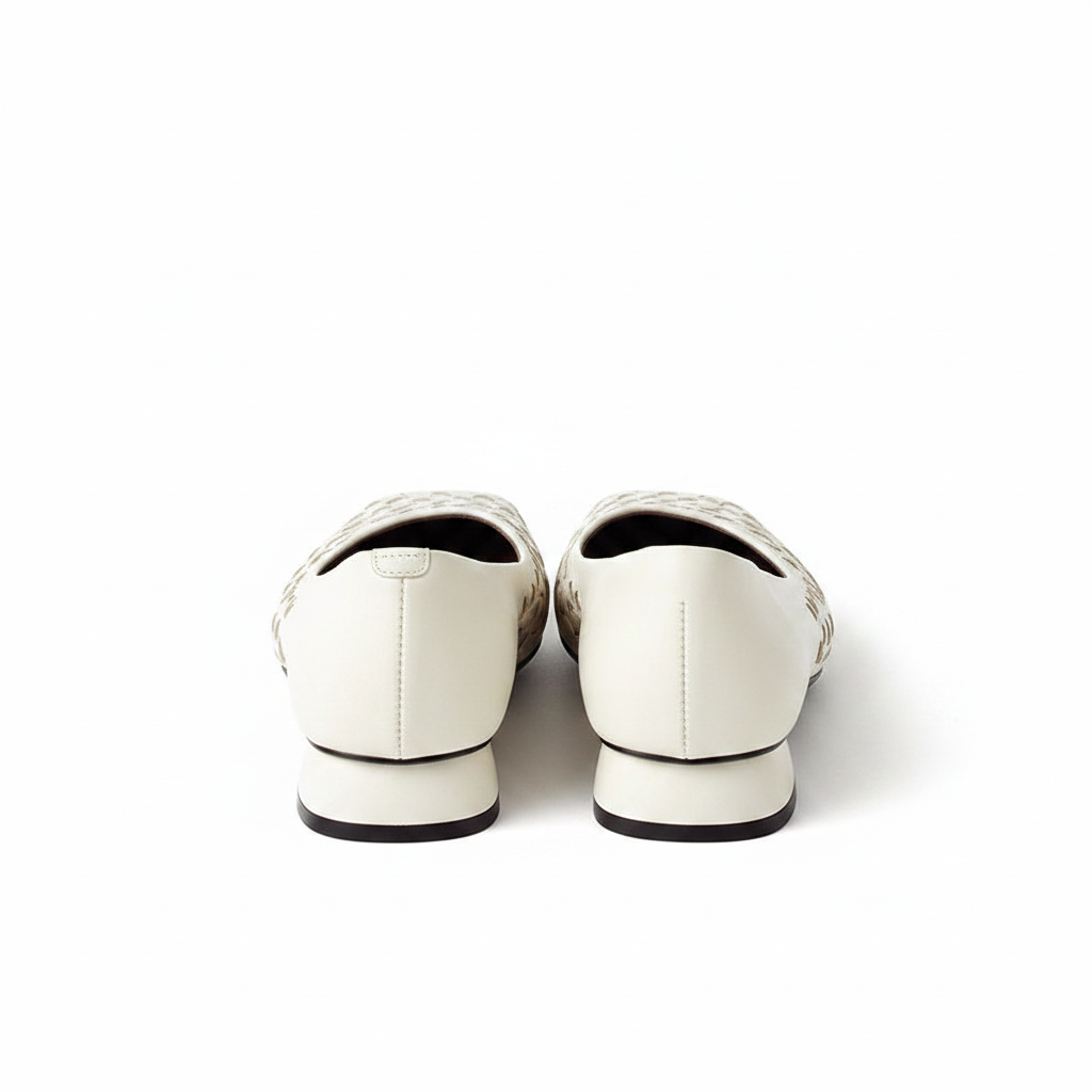 WOVEN SQUARE-TOE PUMPS