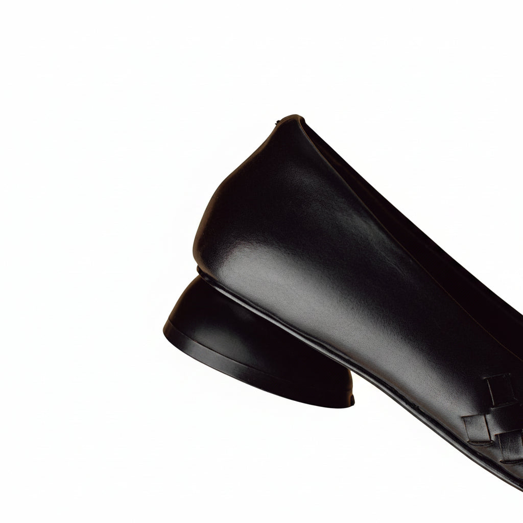 WOVEN SQUARE-TOE PUMPS