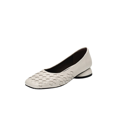 Women's Woven Square-Toe Heels
