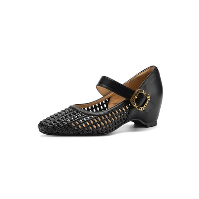 Women's Woven Mary Jane Heels