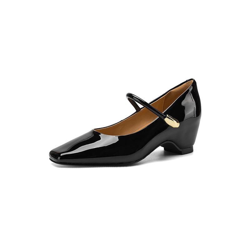 PATENT VEGAN LEATHER MARY JANE HEELS