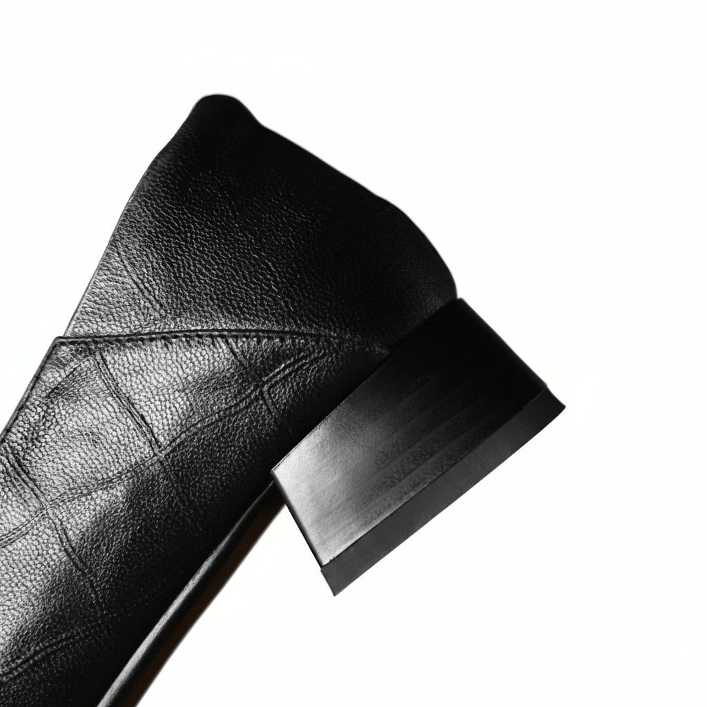 SQUARE TOE PU LEATHER LOAFERS