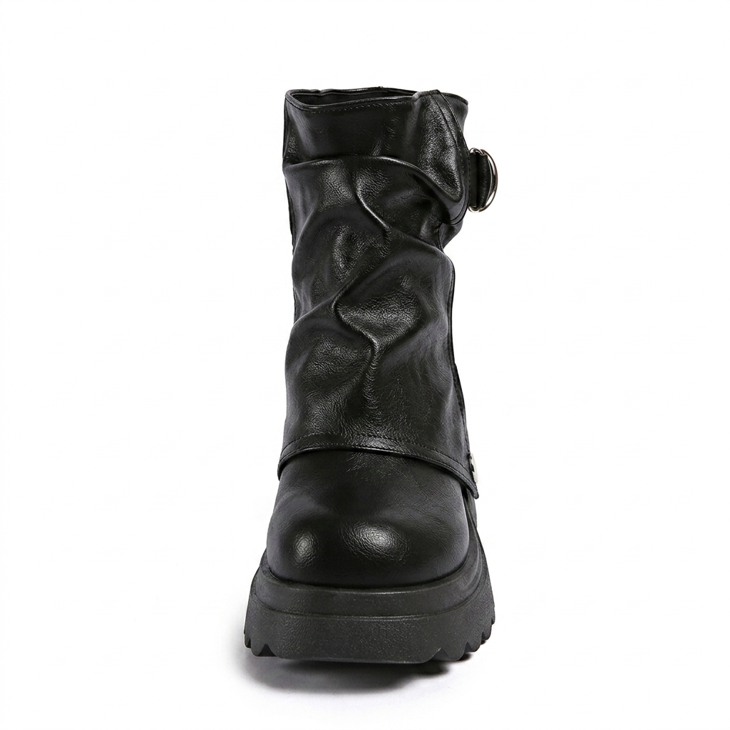 SLOUCHY PLATFORM ANKLE BOOTS