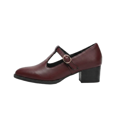 Women's Vintage-Inspired T-Strap Block Heels