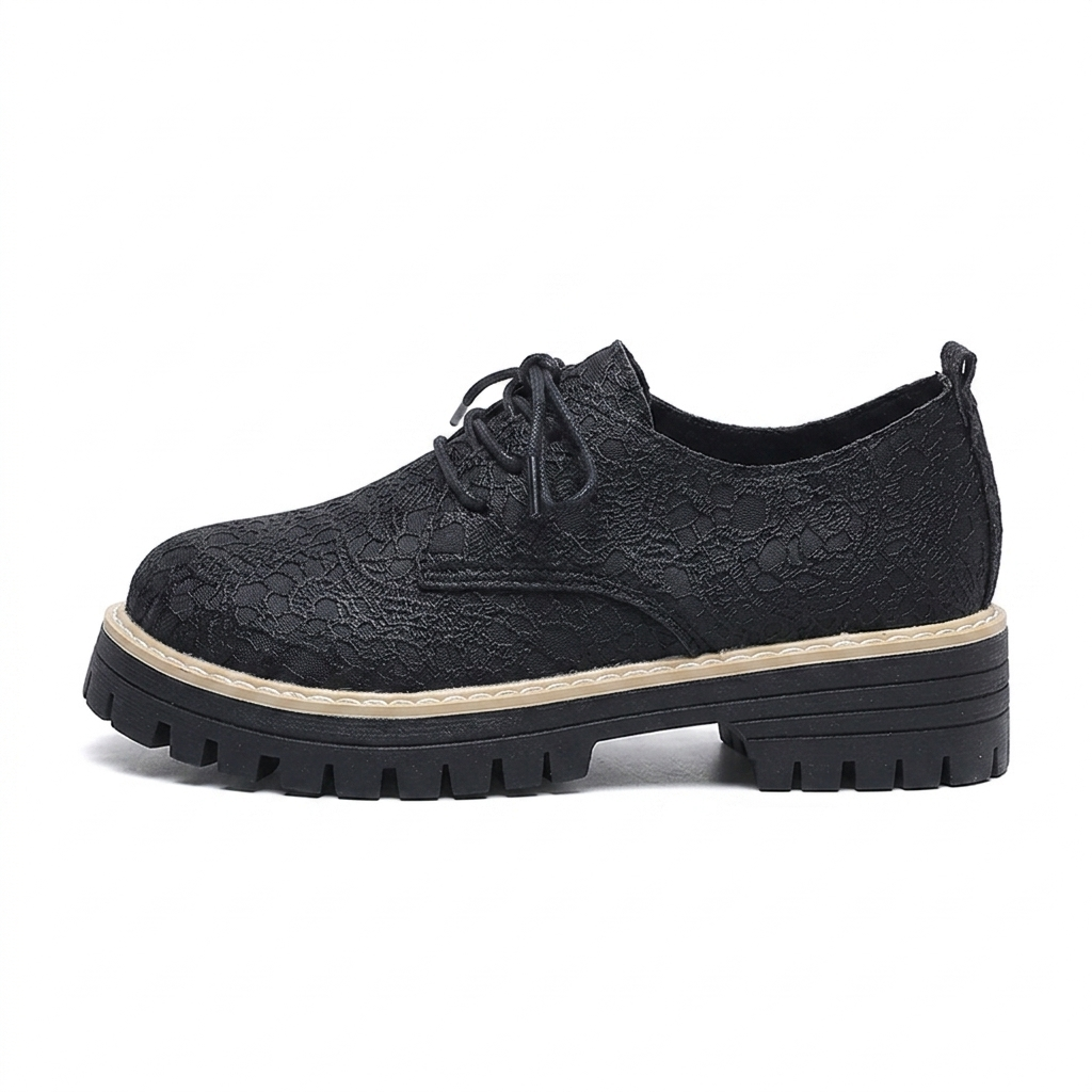 FLORAL EMBOSSED DERBY SHOES