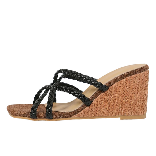 BRAIDED STRAP WEDGE HEELS