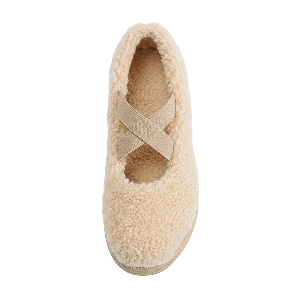 Women's Sherpa Cross-Strap Wedge Slippers