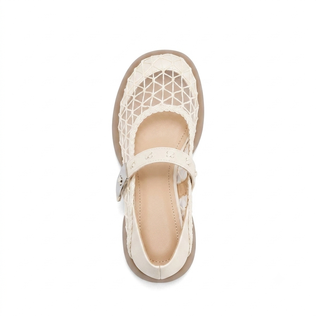 MESH PANELED MARY JANE SHOES