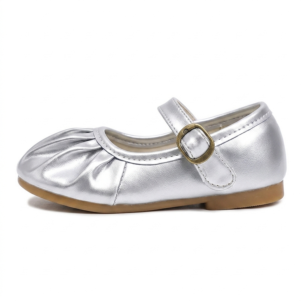 PLEATED MARY JANE FLATS