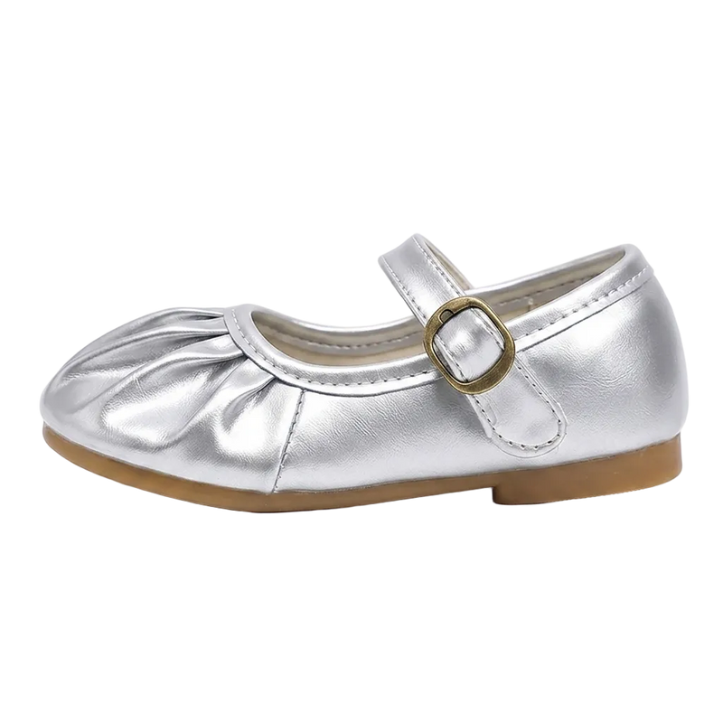 Girls' Pleated Mary Jane Flats