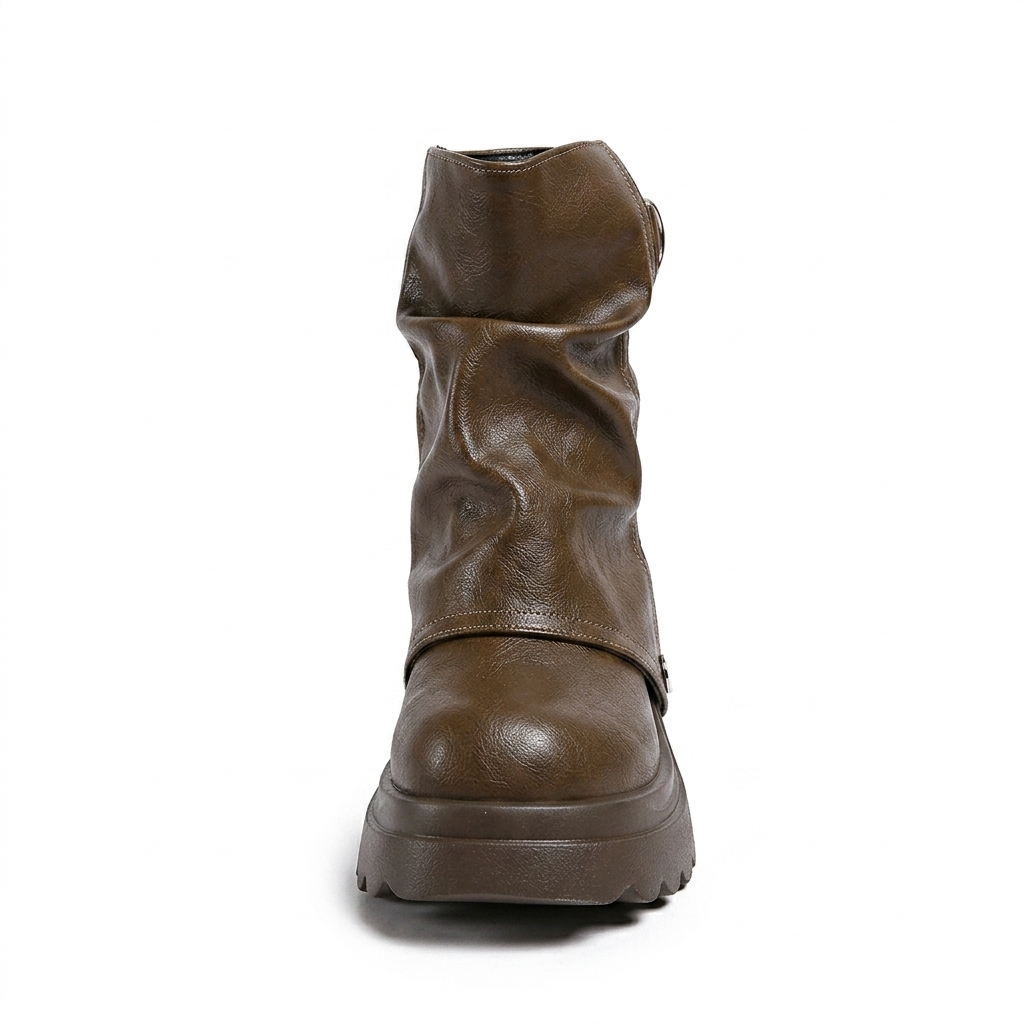 SLOUCHY PLATFORM ANKLE BOOTS