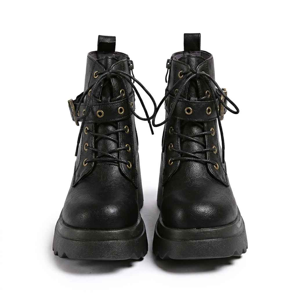 GOTHIC PLATFORM COMBAT BOOTS