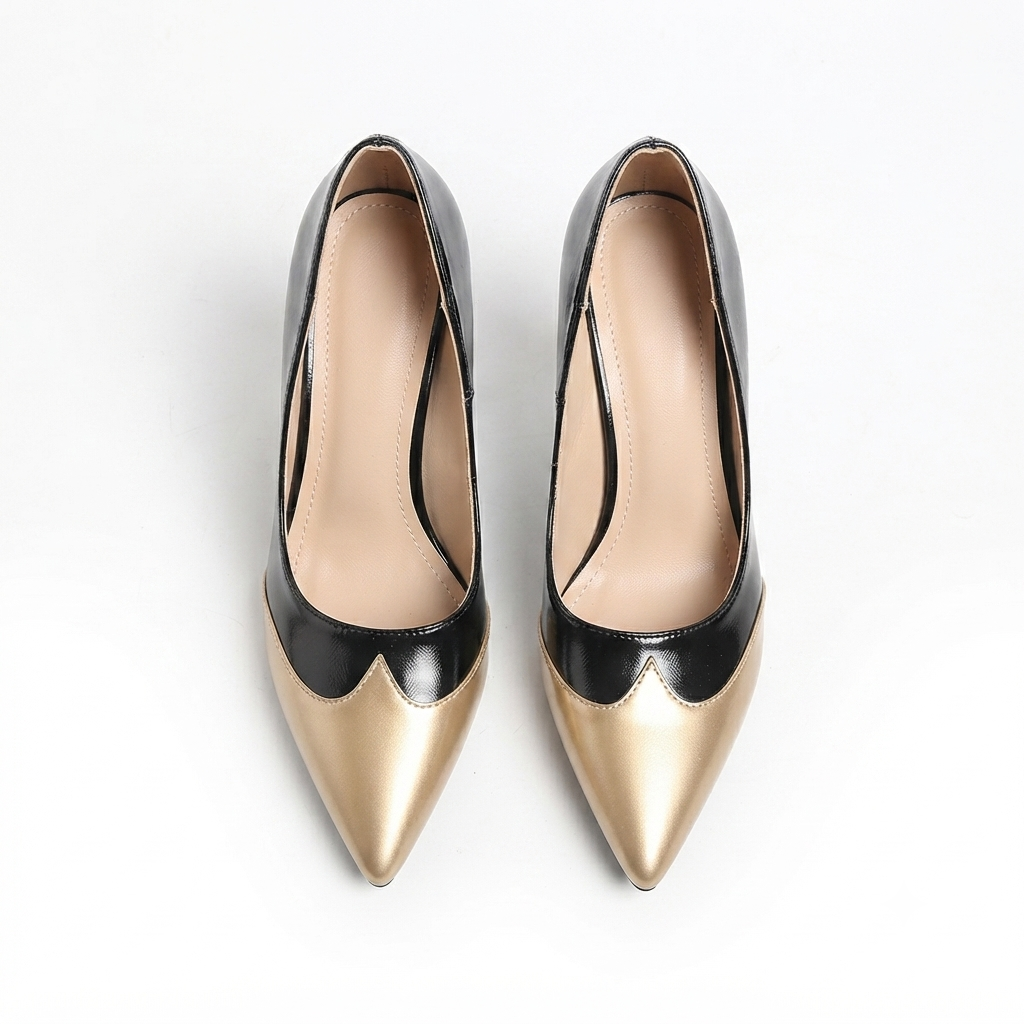 ELEGANT TWO TONE POINTED TOE PUMPS