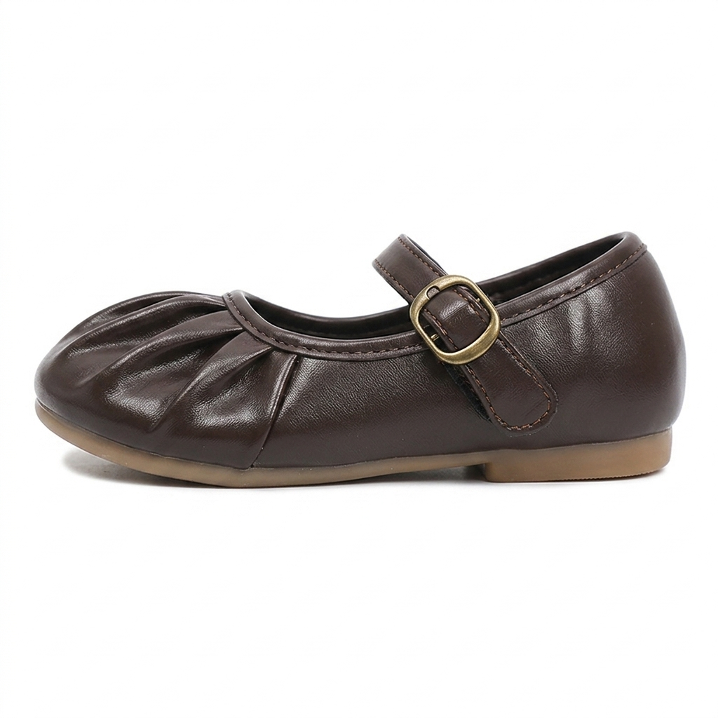 PLEATED MARY JANE FLATS