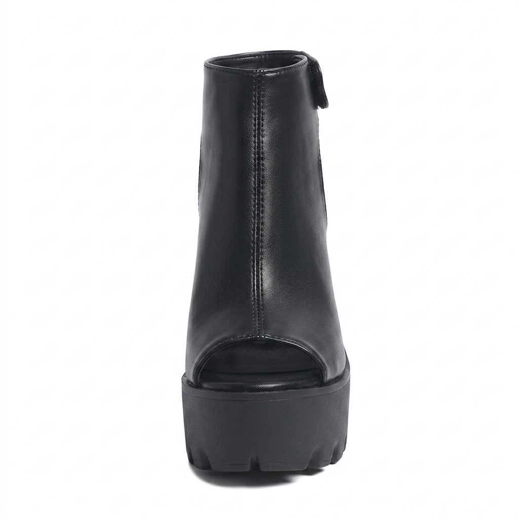 Women's Chunky Platform Peep Toe Heels