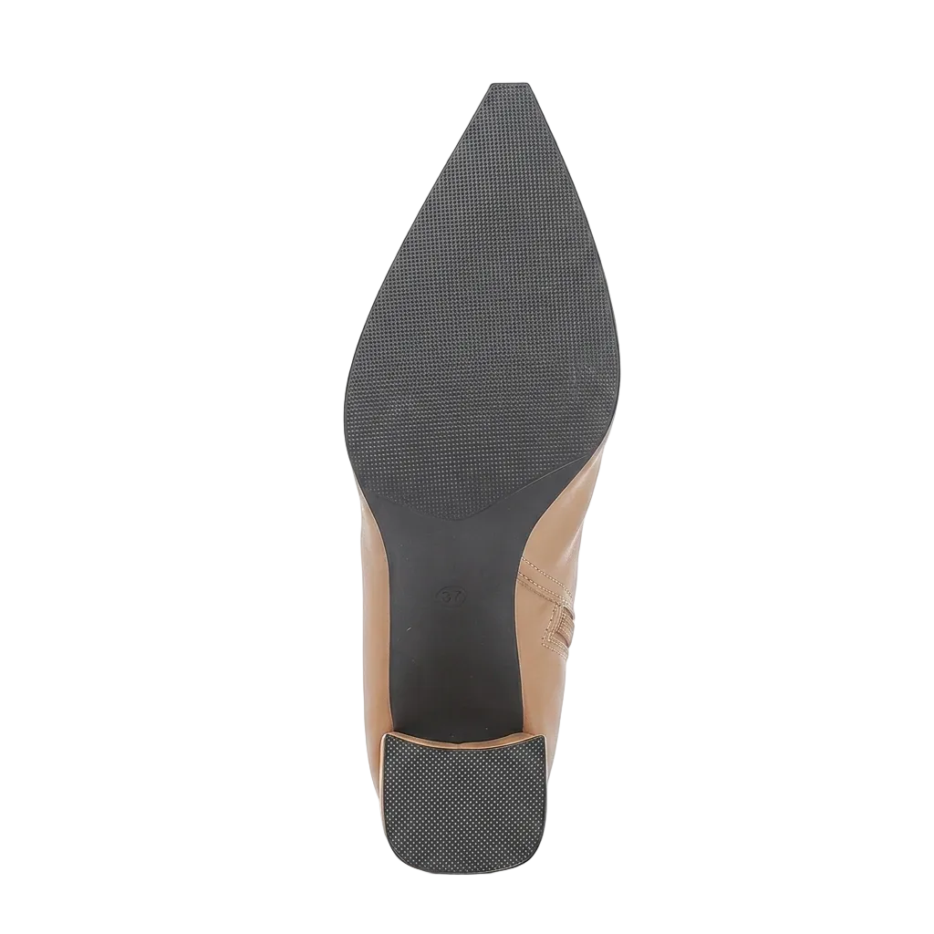 POINTED TOE BLOCK HEEL ANKLE BOOTS
