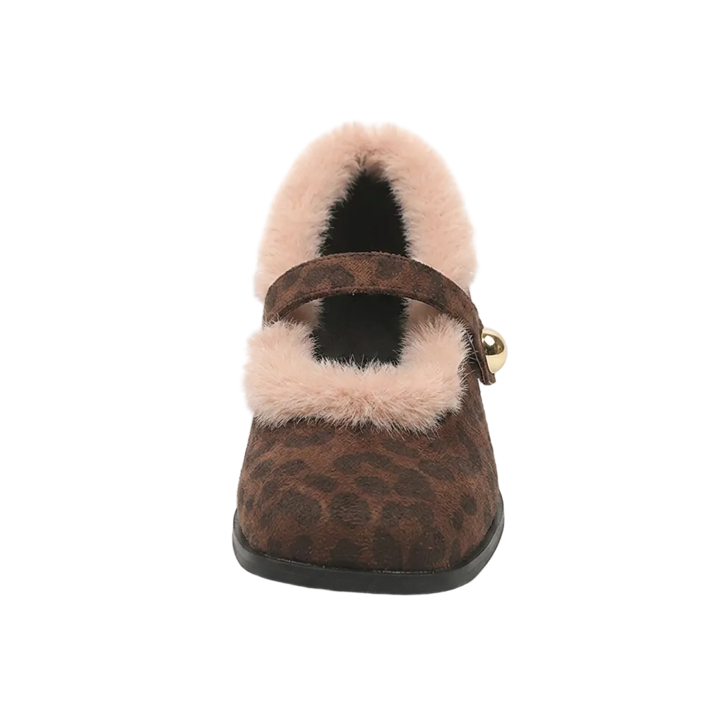 FAUX FUR MARY JANE HEELS