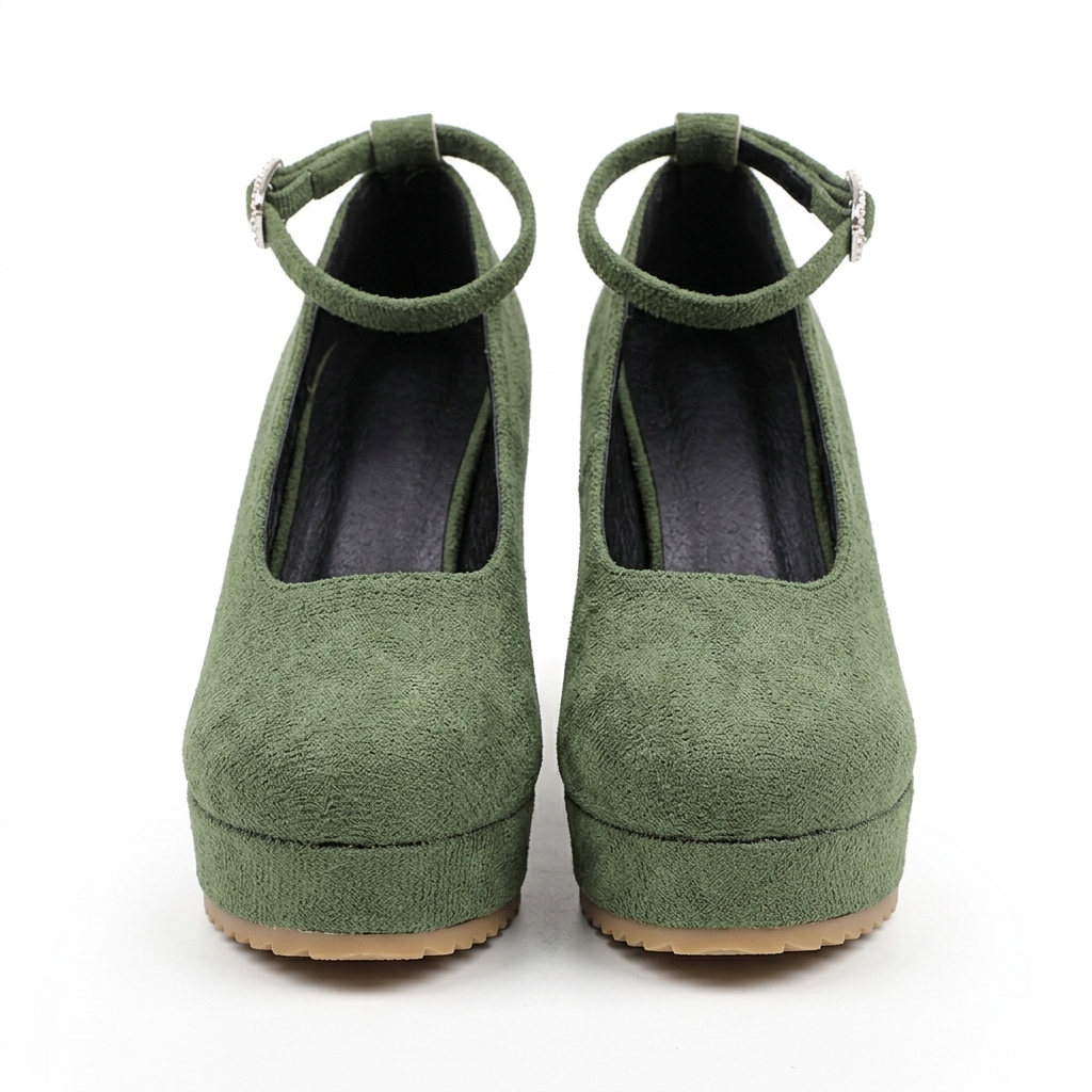 FOREST GREEN WEDGE HEELS