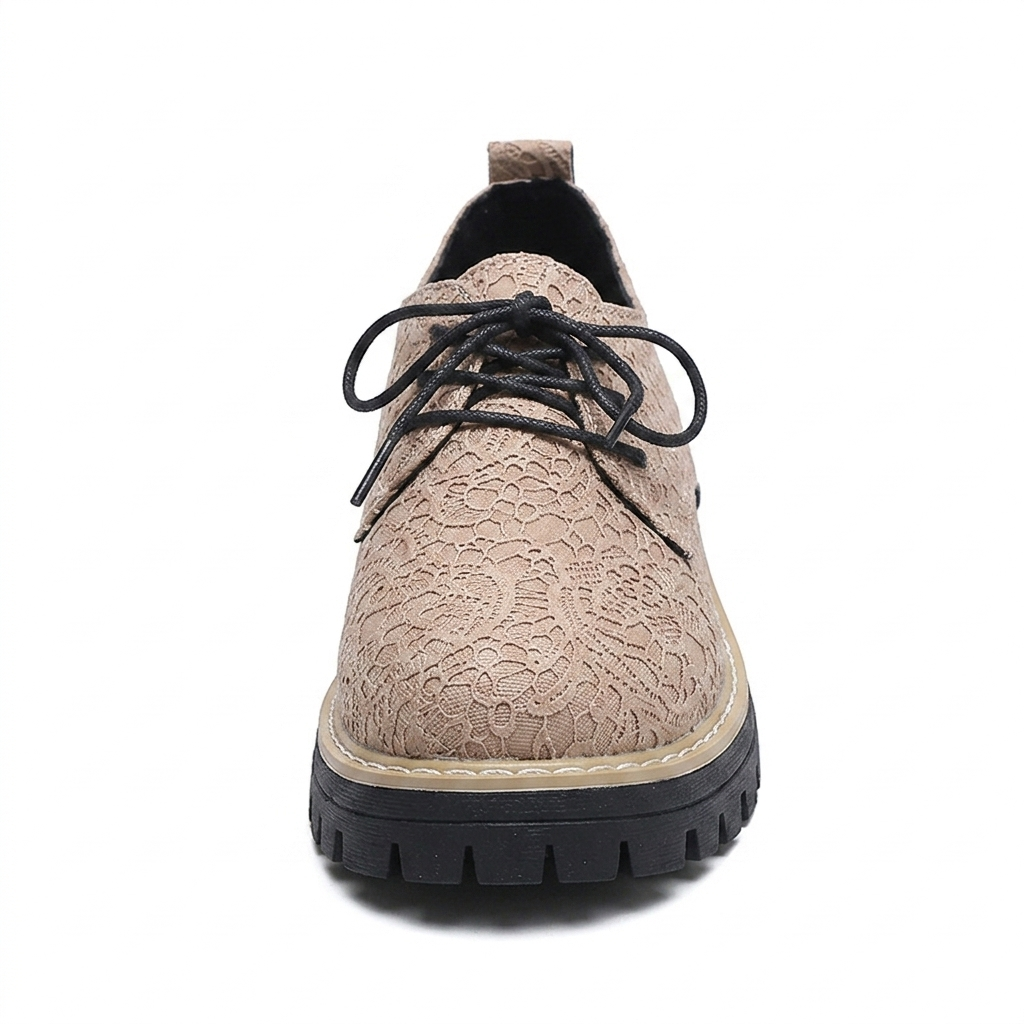 FLORAL EMBOSSED DERBY SHOES