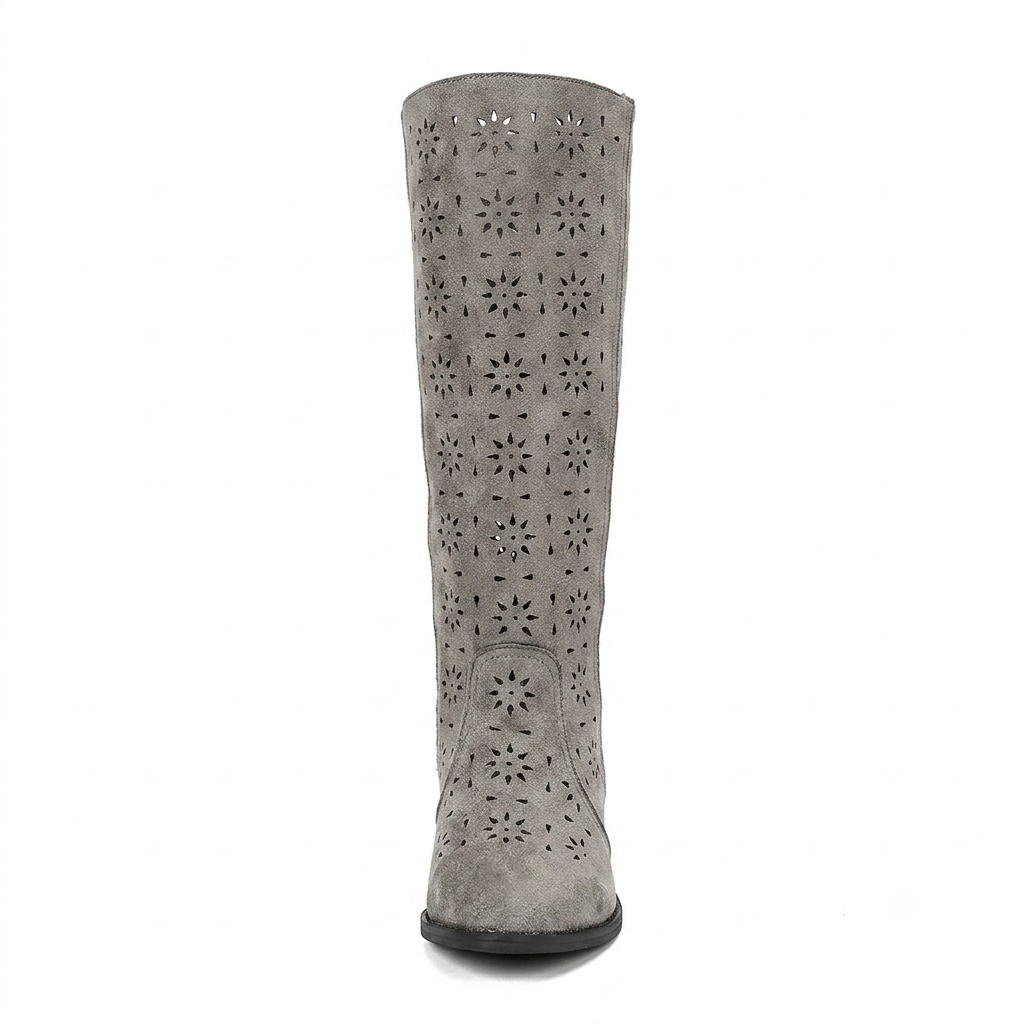 Women's Boho Laser Cut Mid-Calf Boots
