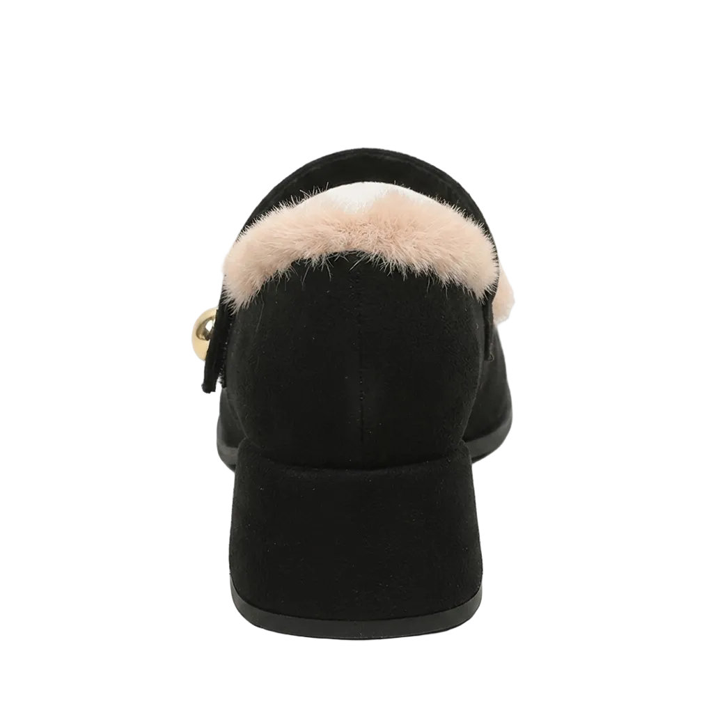 FAUX FUR MARY JANE HEELS
