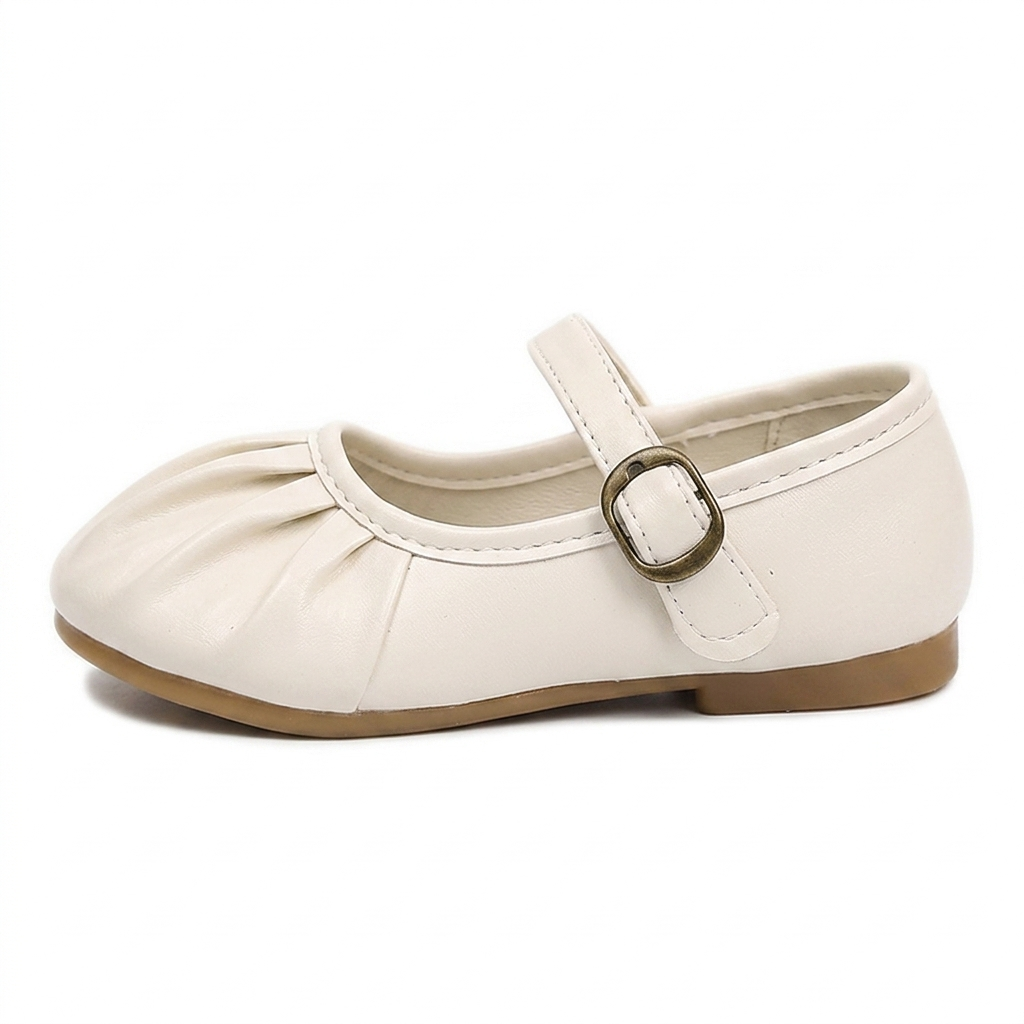PLEATED MARY JANE FLATS