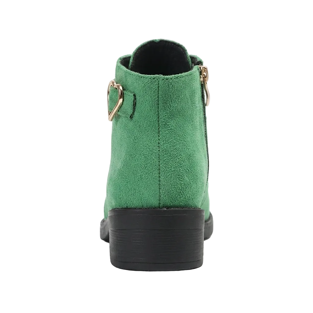EMERALD GREEN FAUX SUEDE BOOTIES