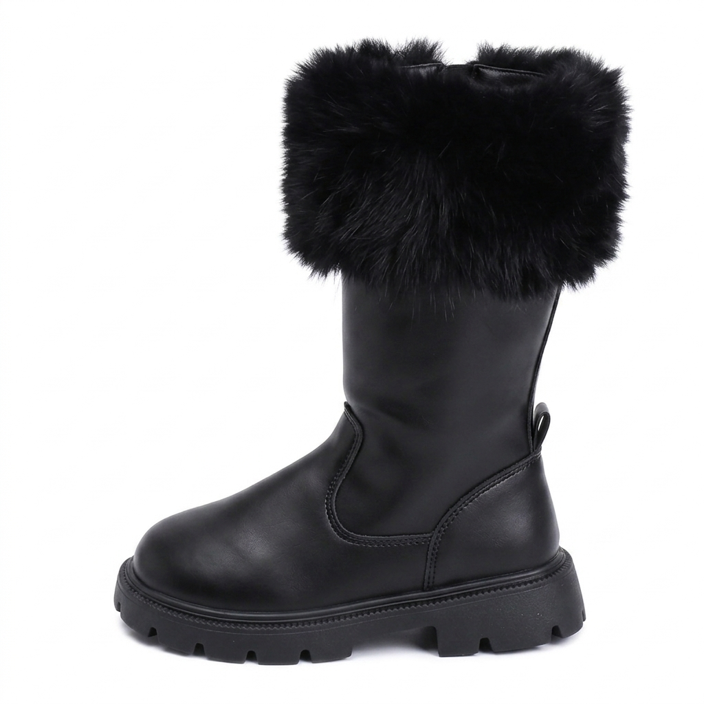 GIRL'S FAUX FUR TRIM WINTER BOOTS