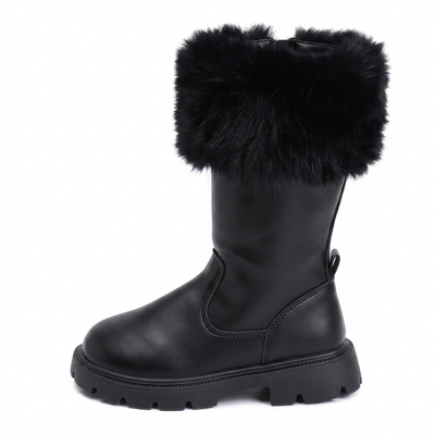 Girls' Faux Fur Trim Winter Boots