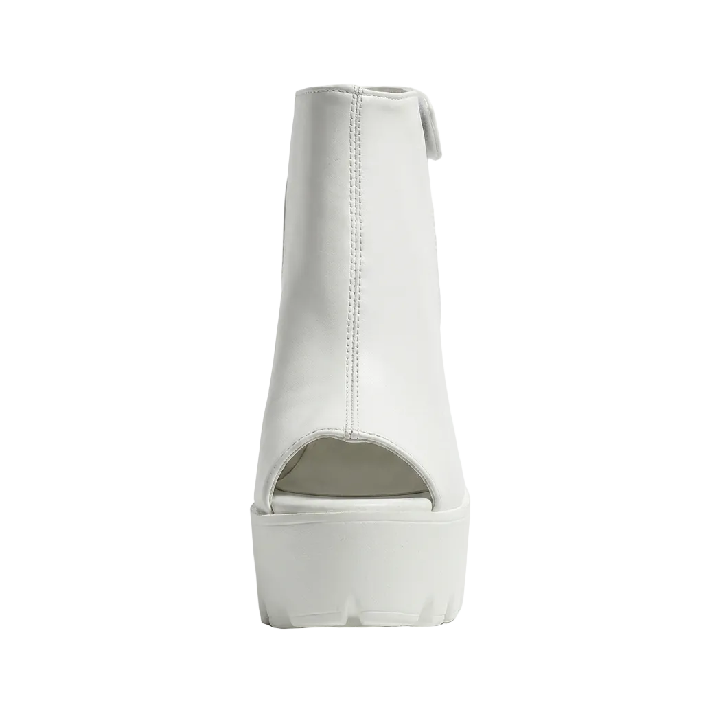 Women's Chunky Platform Peep Toe Heels