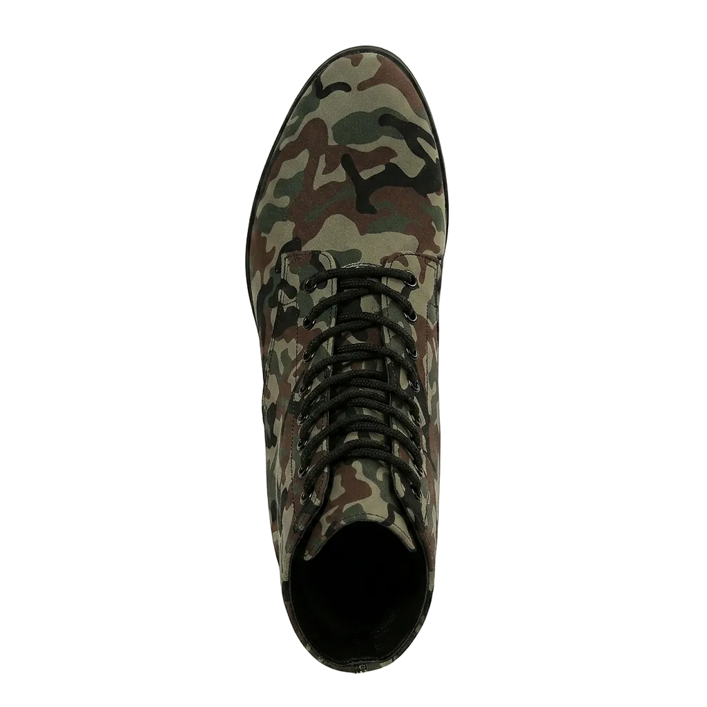 UTILITY CAMO LACE UP ANKLE BOOTS
