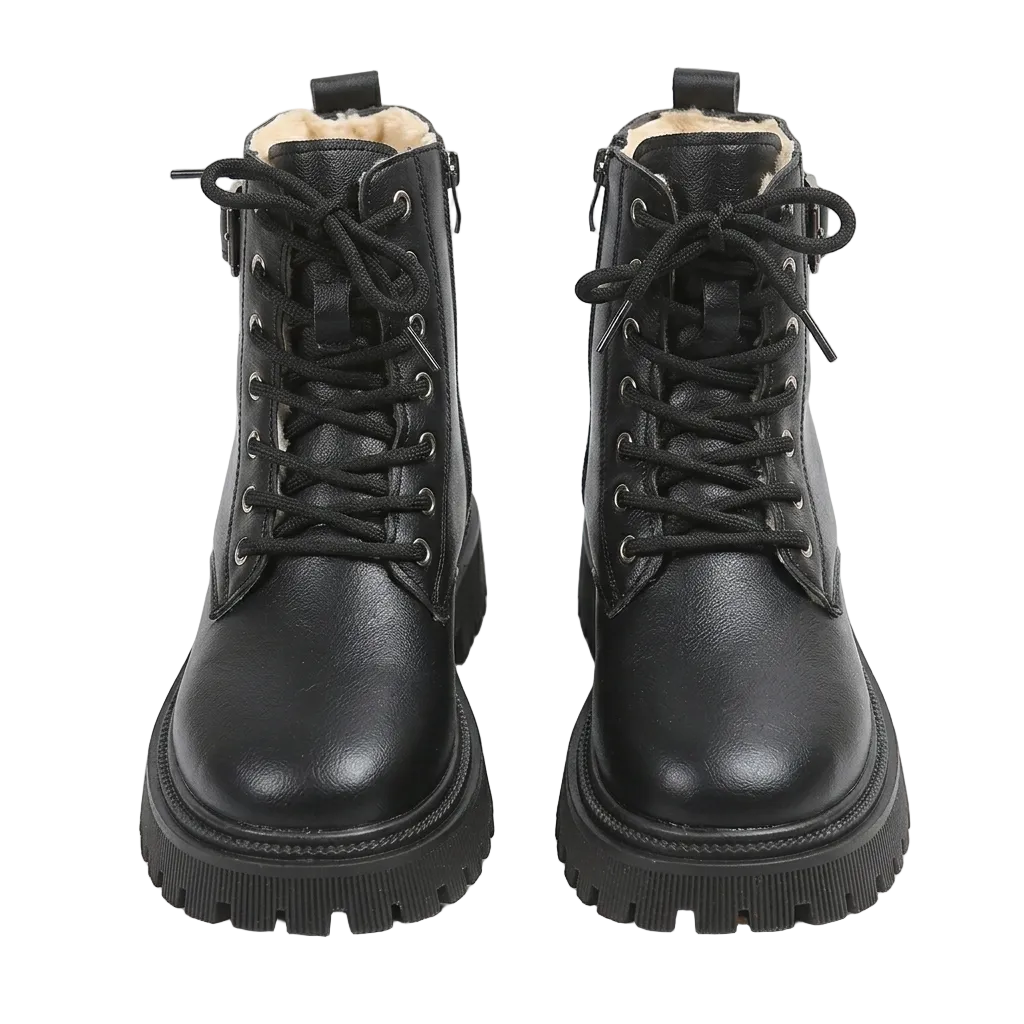 FAUX FUR WINTER COMBAT BOOTS