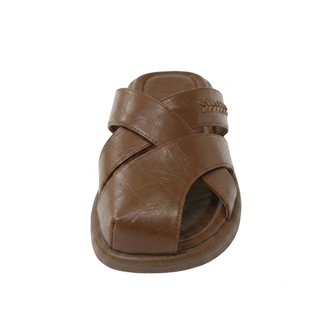 MINIMALIST CRISS CROSS PLATFORM SLIDES