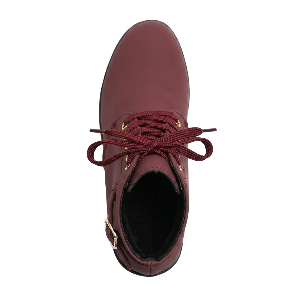 LACE-UP BLOCK HEEL ANKLE BOOTS
